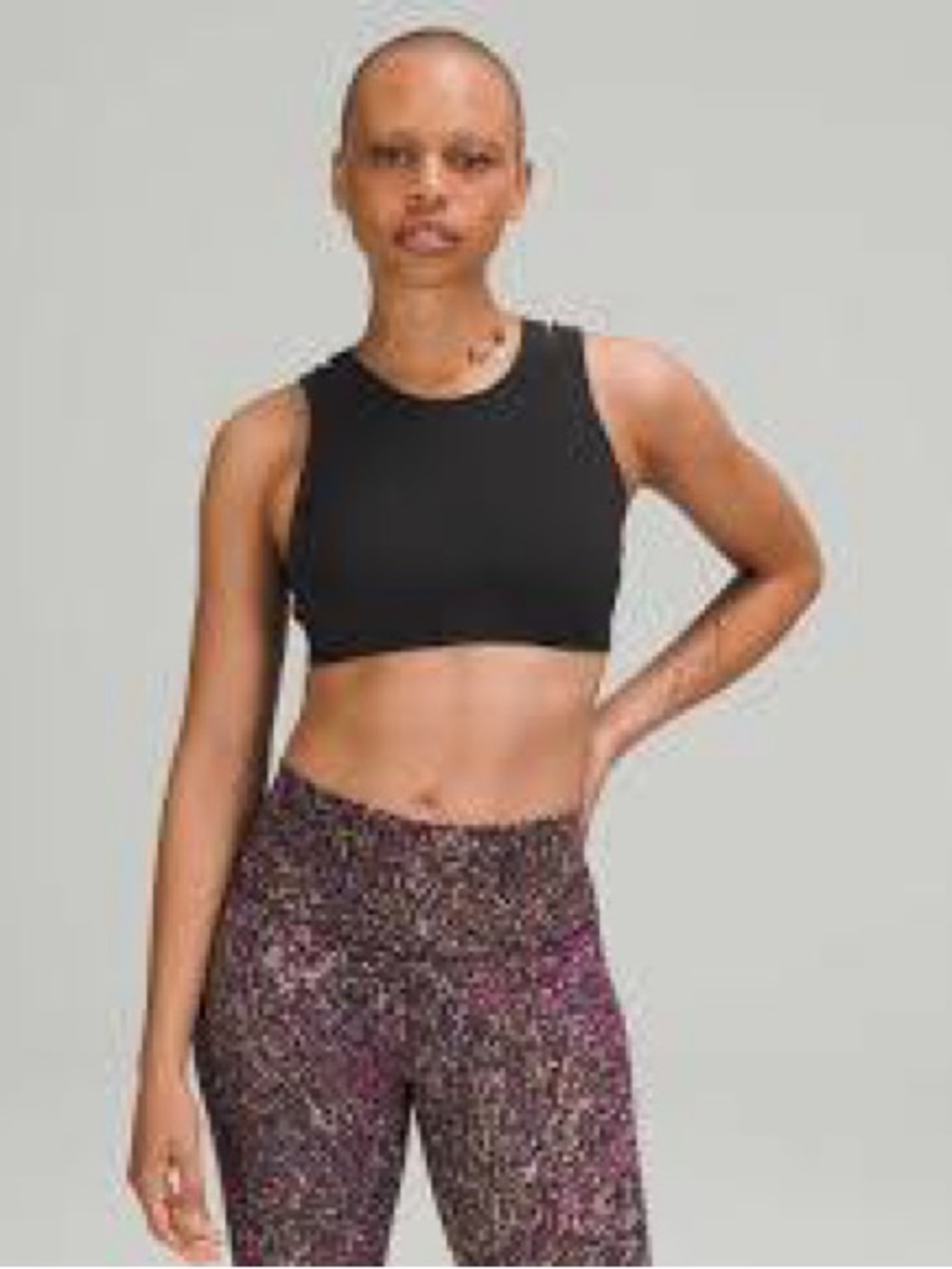 Lululemon Strong Front Bra in black.